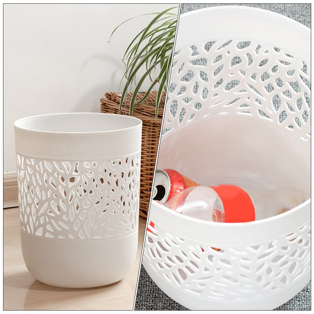 Jojofuny 2-Pack Small Plastic Trash Cans - Hollow Wastebasket for Bathroom, Bedroom, Kitchen, Office & Kids Room - Compact Garbage Bin for Home & Office Use - Perfect for Deskside, Under Sink & Closet Organization