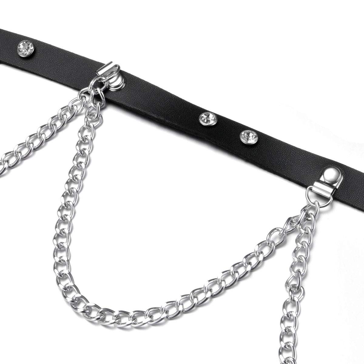 Punk O-Ring Chain Belt - Adjustable Gothic Steampunk Style Garter Strap for Women & Men (PU Leather) - Perfect for Rock Concerts, Cosplay & Alternative Fashion