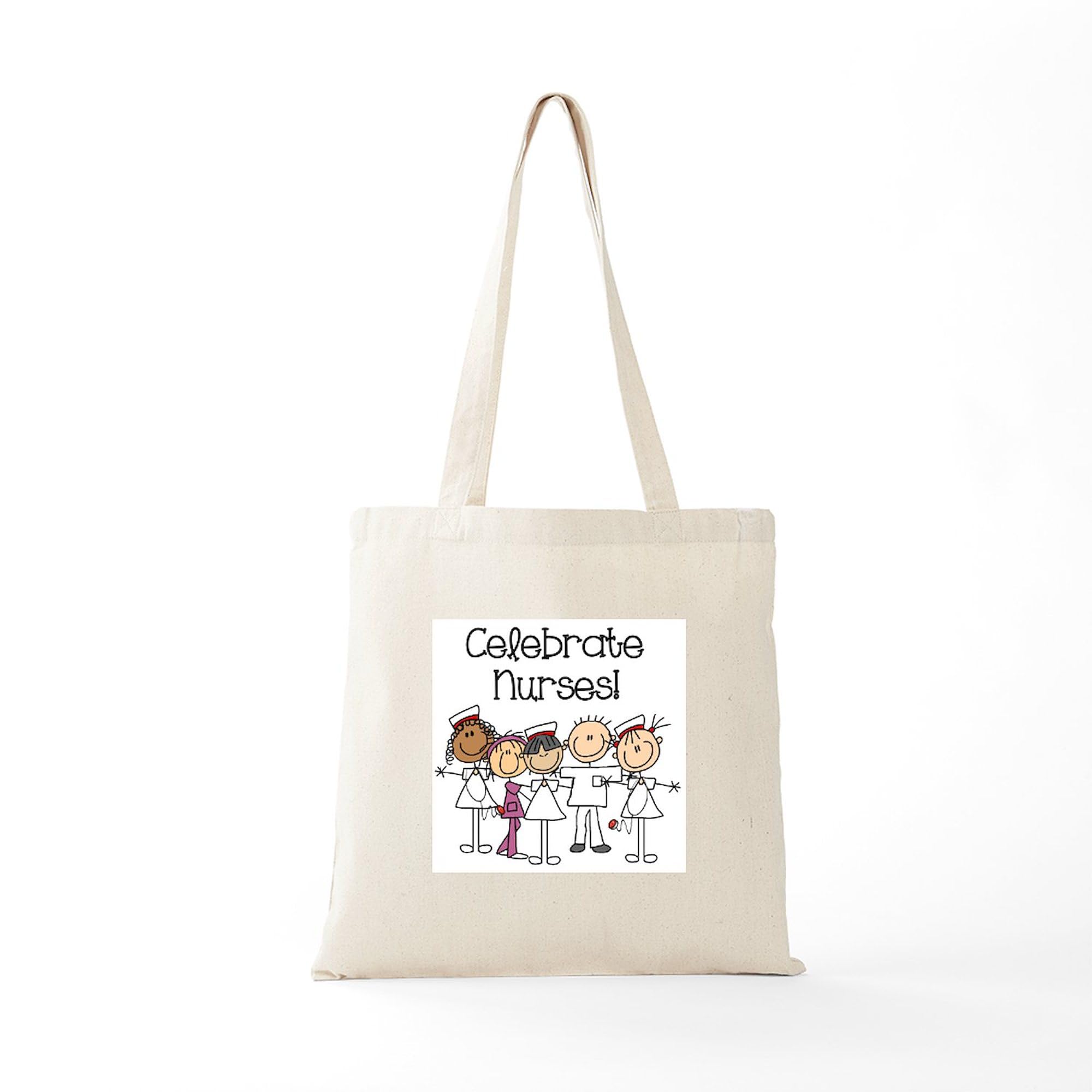 Celebrate Nurses Tote Bag - Natural Canvas Reusable Shopping Bag for Medical Professionals | Perfect for Nurses Week, Hospital Shifts & Everyday Use