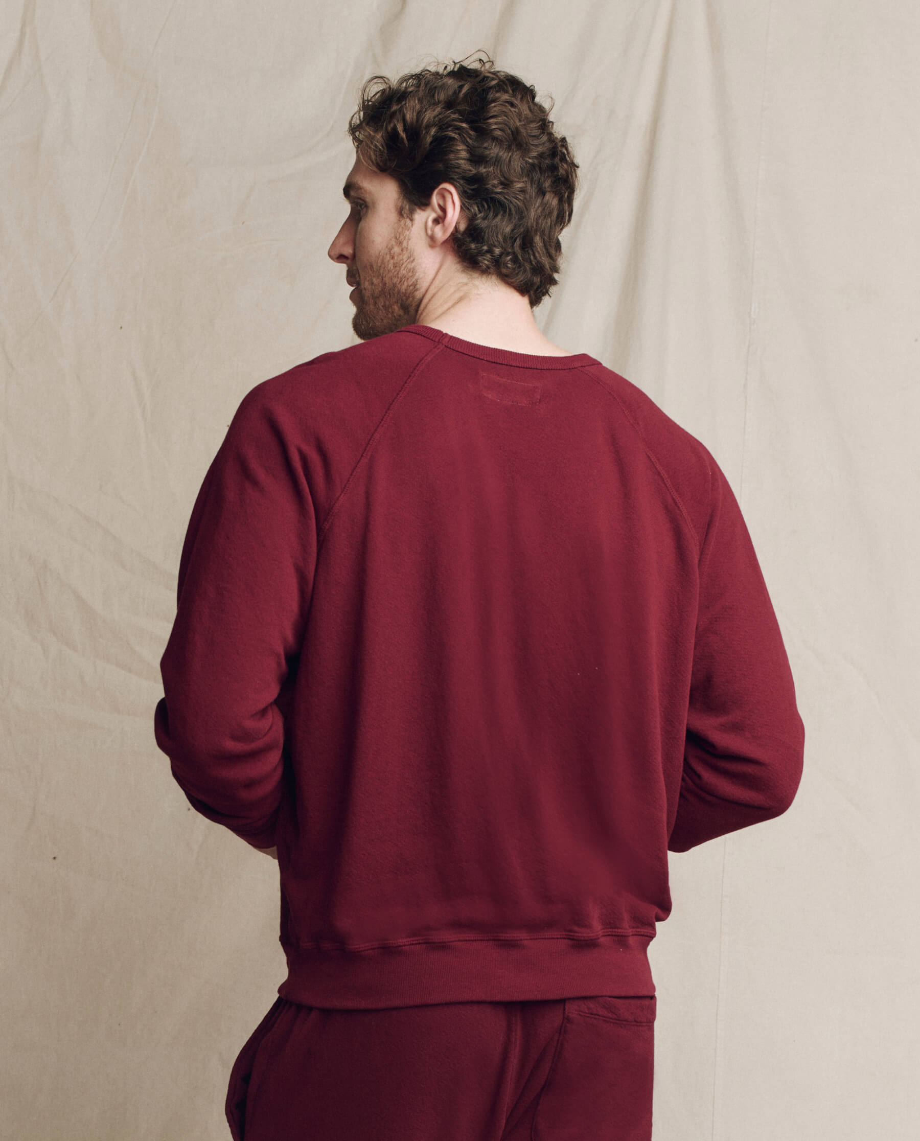 Men's Solid Plum College Sweatshirt - Comfortable Casual Pullover for Campus, Lounge & Everyday Wear