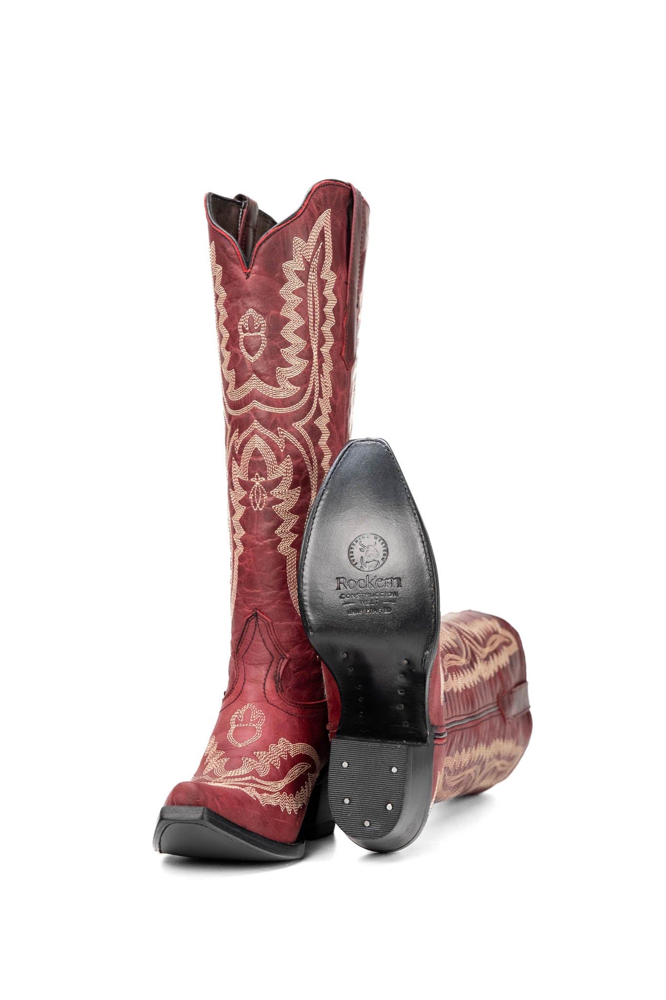 Valencia Tall Snip Toe Cowgirl Boots for Women - Western Riding Boots with Pointed Toe & Leather Upper - Perfect for Country Dancing, Rodeo, and Western Fashion