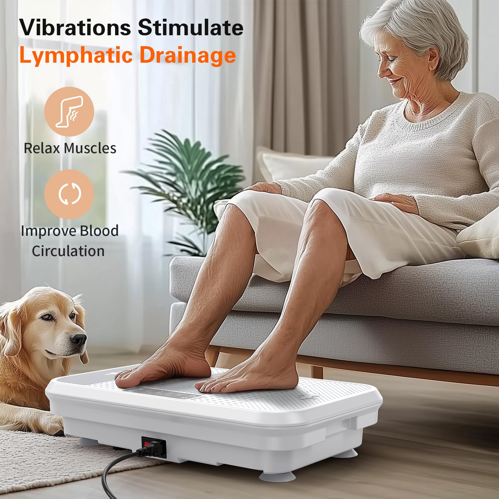 3D Vibration Plate Exercise Machine for Lymphatic Drainage & Weight Loss - 330lbs Capacity Home Gym Equipment with 5 Yoga Belts & 2 Resistance Bands - Whole Body Vibrating Platform for Fat Burning, Quiet Fitness Workout - Perfect for Home Use, Physical Therapy and Post-Workout Recovery
