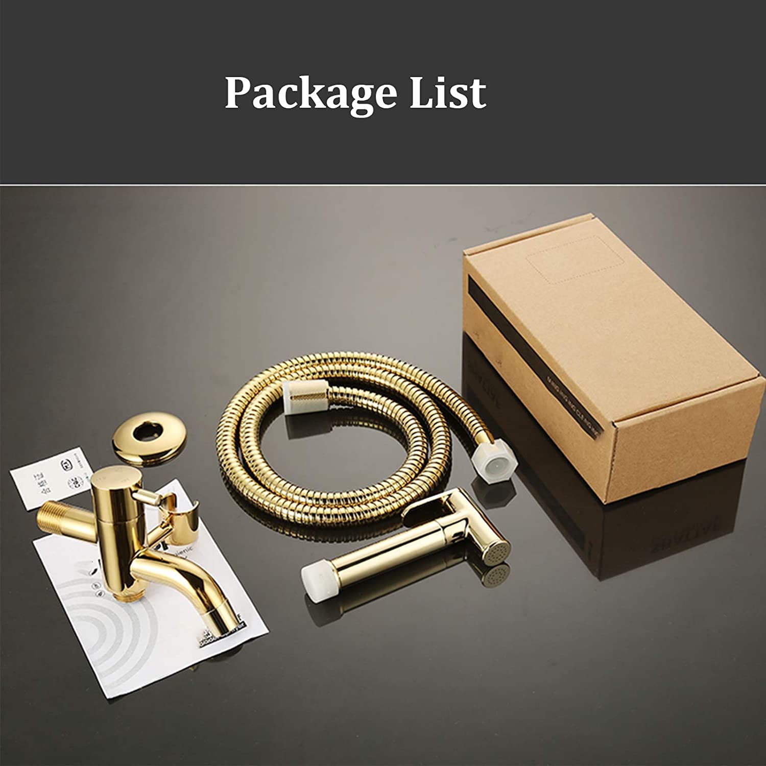 Premium Brass Handheld Toilet Sprayer Kit - Cold Water Wall Mounted Diaper Sprayer for Bathroom & Washroom (Gold Finish) - Perfect for Cloth Diaper Cleaning, Pet Washing, and Bathroom Hygiene