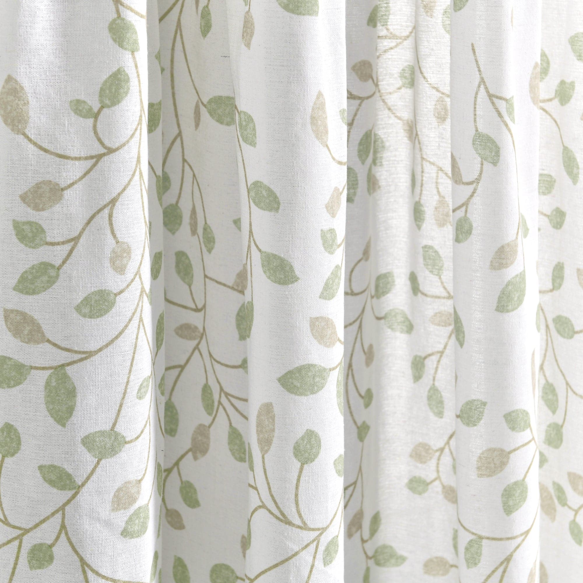 Linen Botanical Garden Window Curtain Panel with Button Details - Elegant Floral Design for Living Room, Bedroom & Home Decor