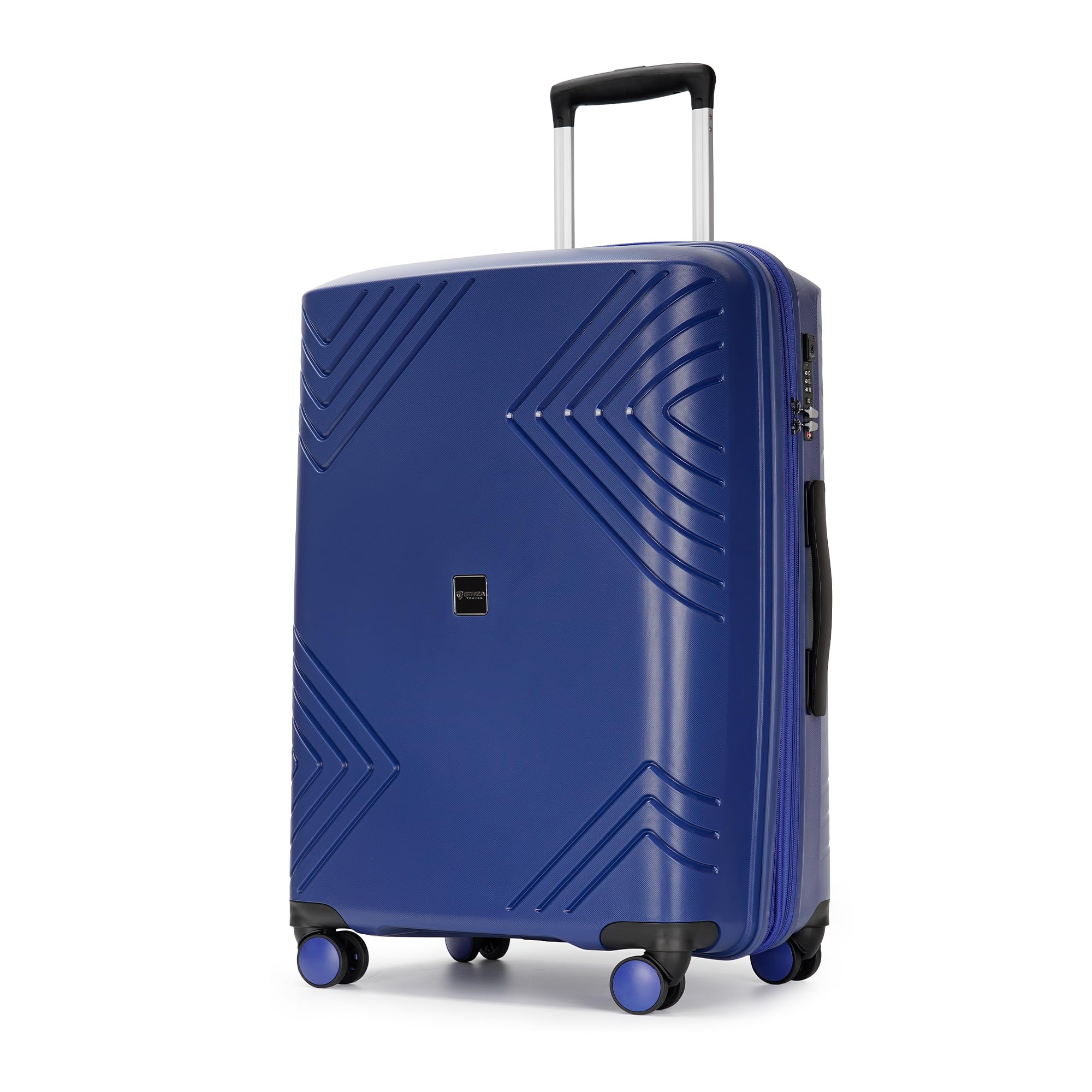 28 Inch Large Hard Shell Suitcase with Wheels & TSA Lock - Expandable Checked Luggage for Travel, Navy Blue - Perfect for International Flights & Long Vacations