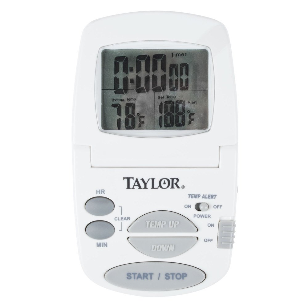 Taylor 1470 Digital Cooking Thermometer with Probe & Timer - Instant Read Meat Thermometer for Grilling, Baking, Roasting - Perfect for BBQ, Oven & Kitchen Use