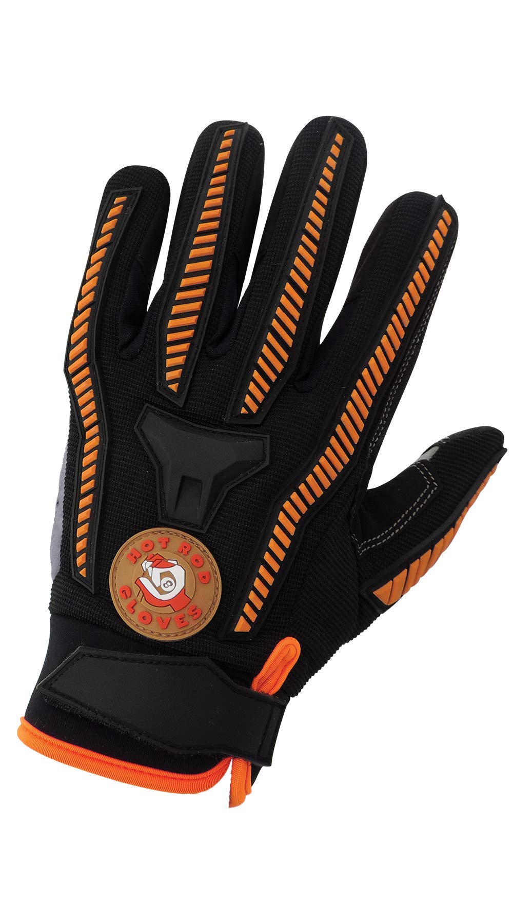 HR8500 Hot Rod Gloves - Impact Resistant Padded Palm Work Gloves for Mechanics & Construction - Large Size (Perfect for Automotive Repair, Welding & Heavy-Duty Jobs)