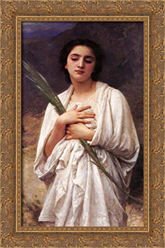William Adolphe Bouguereau Gold Ornate Wood Framed Canvas Art - 16x24 Palm Leaf Painting for Living Room, Bedroom & Office Wall Decor