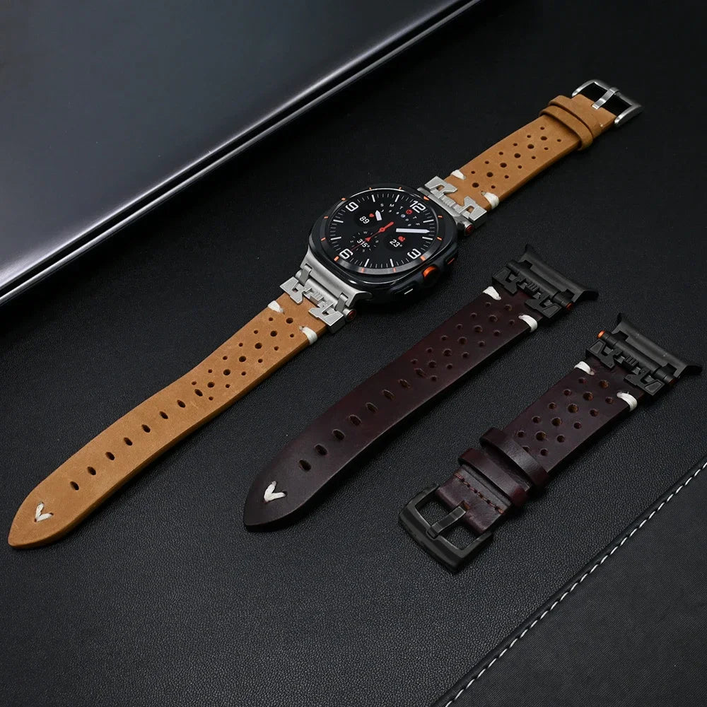 Premium Rocco Galaxy Ultra Leather Band for Smartwatches - Durable & Stylish Watch Strap for Men & Women - Perfect for Work, Gym & Everyday Wear