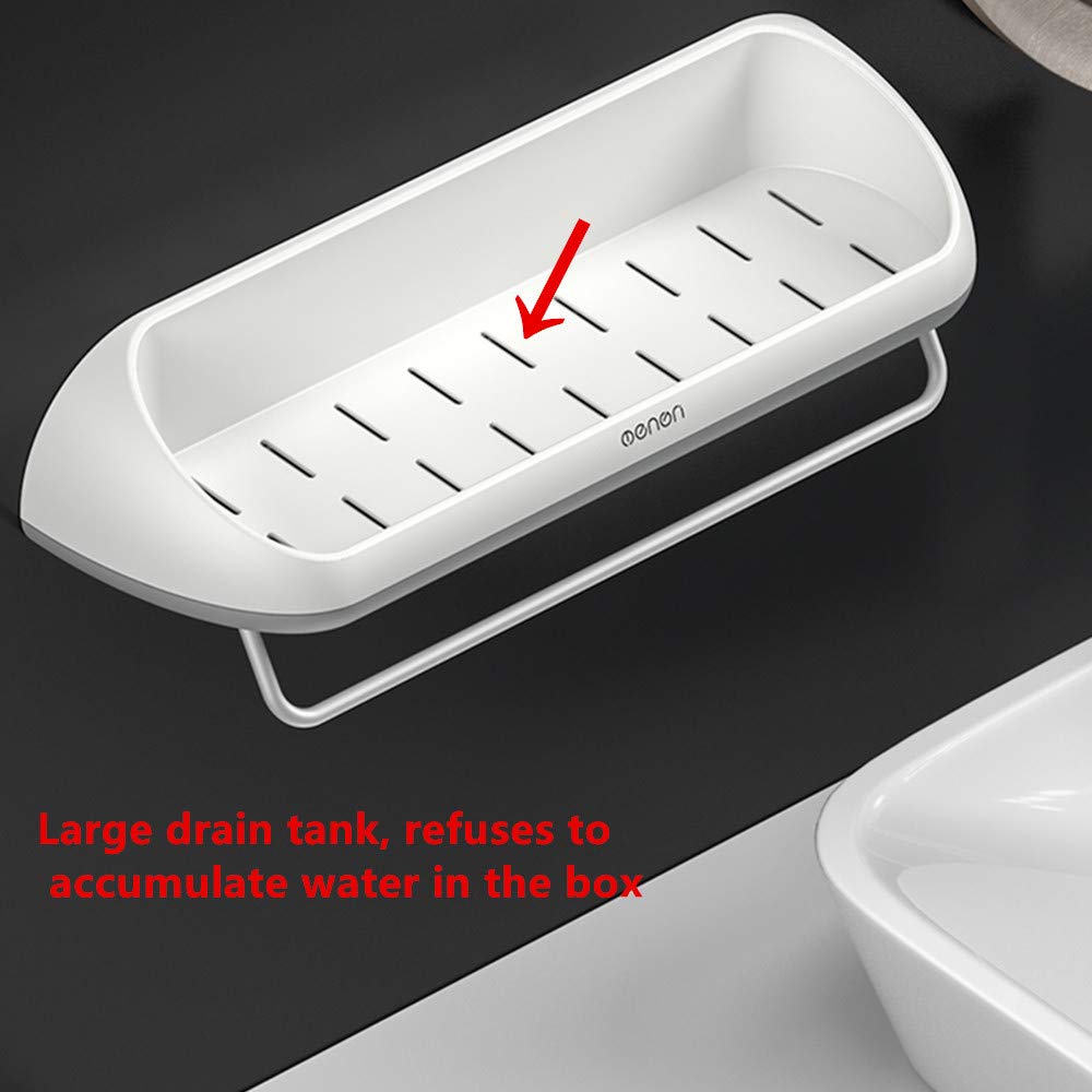Wall-Mounted Bathroom Storage Shelf - Plastic Shower Organizer for Towels & Toiletries | Space-Saving Bathroom Shelving Unit for Toilet, Washstand & Shower Organization (Gray)