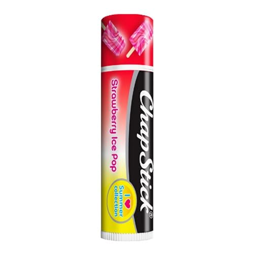 ChapStick Strawberry Ice Pop Flavored Lip Balm - 0.15 Oz Lip Moisturizer for Dry & Chapped Lips - Perfect for Winter, Outdoor Activities & Daily Hydration
