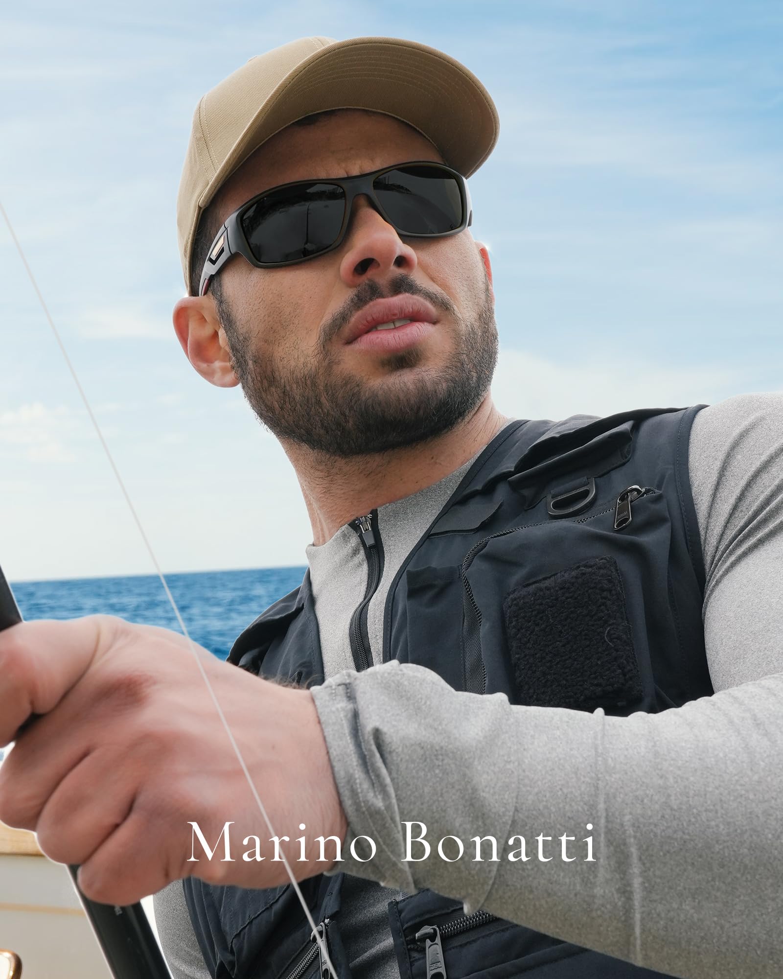 Men's Polarized Sports Sunglasses for Fishing - UV400 Protection Wrap-Around Glasses for Clear Underwater Vision | Perfect for Fishing, Boating & Outdoor Activities