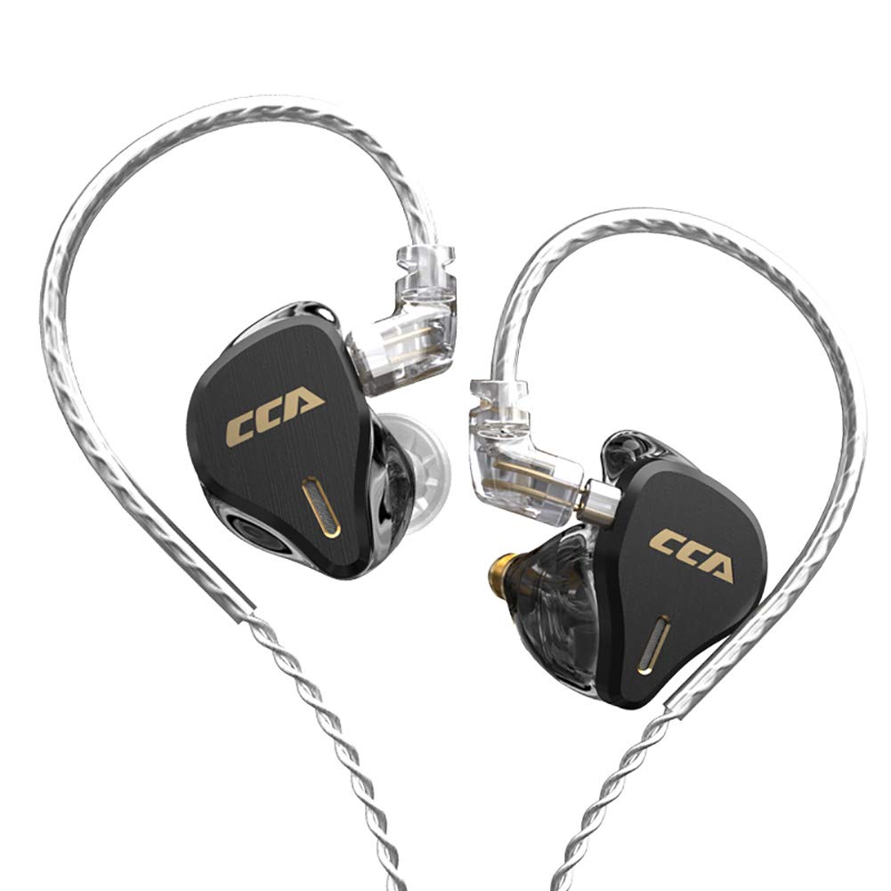 CCA CS16 HiFi Stereo In-Ear Monitors - 16BA Reference Wired IEM Earphones with Detachable 2Pin Cable for Musicians & Audiophiles (No Mic, Black) - Perfect for Studio Recording, Live Performances & Critical Listening