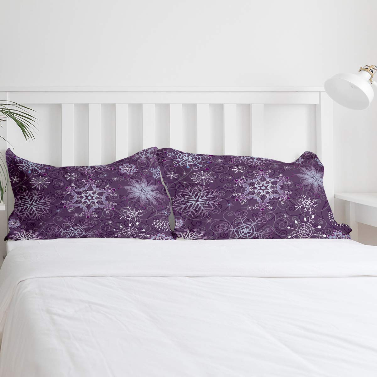 LooPoP 3-Piece Christmas Snowflake Comforter Set - Violet Floral Pattern, Super Soft & Wrinkle-Free Queen Bedding with Pillow Shams | All-Season Luxury for Adults & Kids | Perfect for Holiday Decor & Cozy Winter Nights