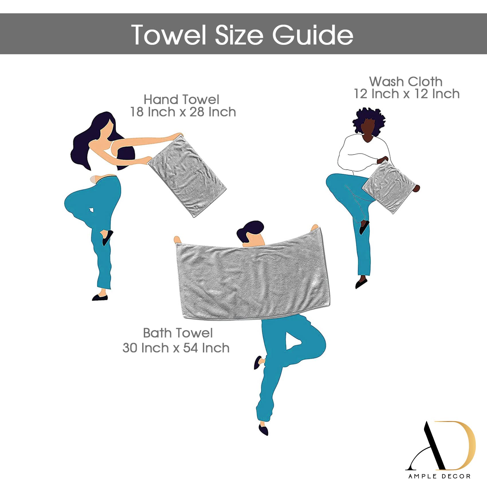 Premium 12-Piece Cotton Bath Towel Set - 600 GSM, 4 Bath Towels, 4 Hand Towels, 4 Washcloths | Ultra Absorbent & Soft | OEKO-TEX Certified | Machine Washable | White & Yellow | Perfect for Spa, Guest Bathroom & Luxury Gifts
