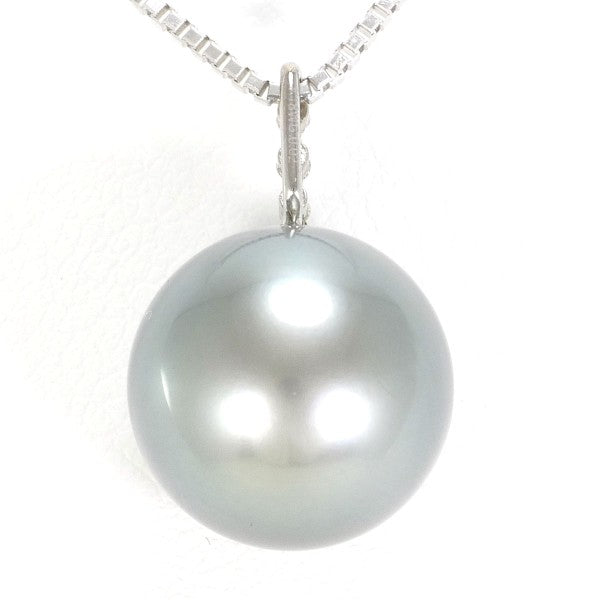 18K White Gold Pearl Diamond Necklace for Women - Elegant Bridal Jewelry, Anniversary Gift, Wedding Party & Formal Occasion Accessory