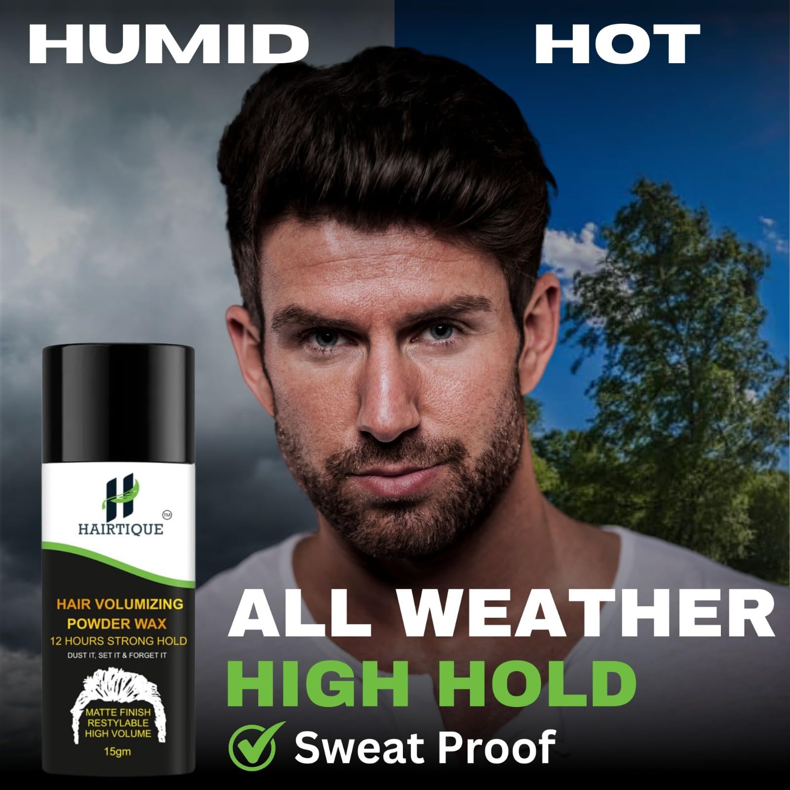 12-Hour Strong Hold Hair Volume Powder for Men - Matte Finish, Restylable & High Volume | Hair Volumizer & Styling Powder | Best for Daily Use, Special Occasions & Professional Styling