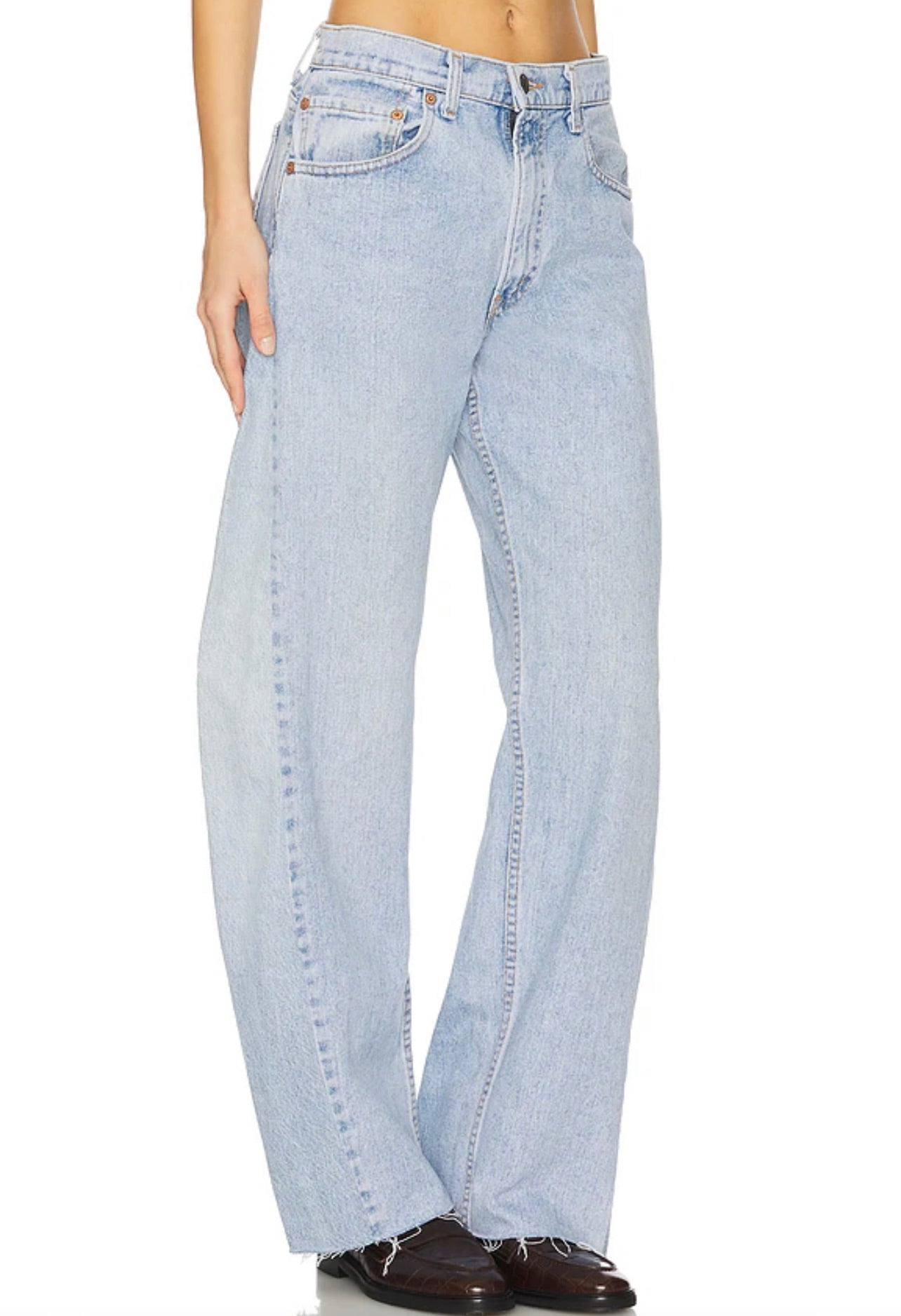 Aligrace Distressed Barrel Jeans with Custom Undone Hem - Trendy High Waist Denim Pants for Women | Perfect for Casual Outfits, Street Style & Vintage Looks