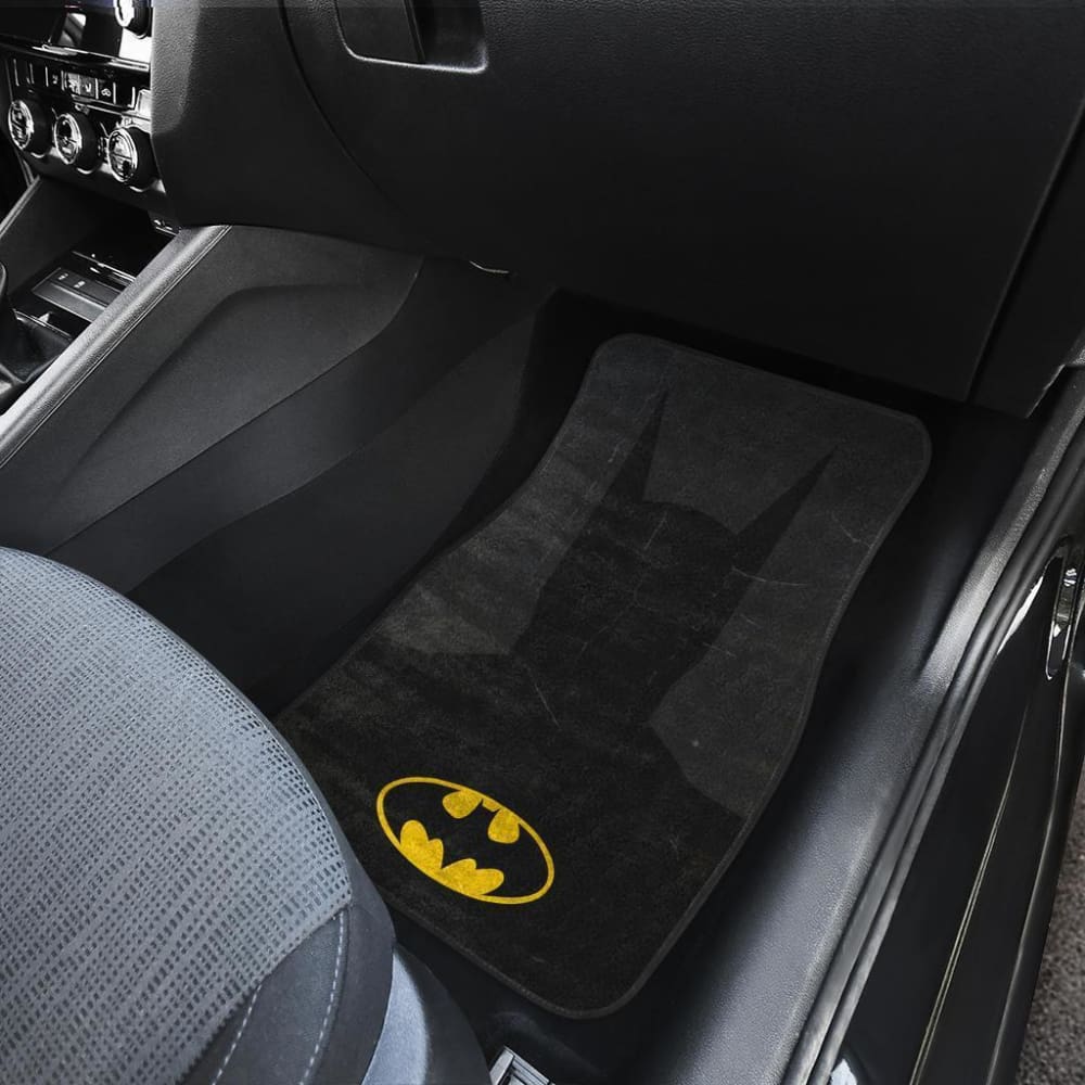 Batman Logo DC League Black Car Floor Mats - Non-Slip Custom Fit for Cars, Trucks & SUVs - Perfect for Superhero Fans & Themed Vehicle Accessories