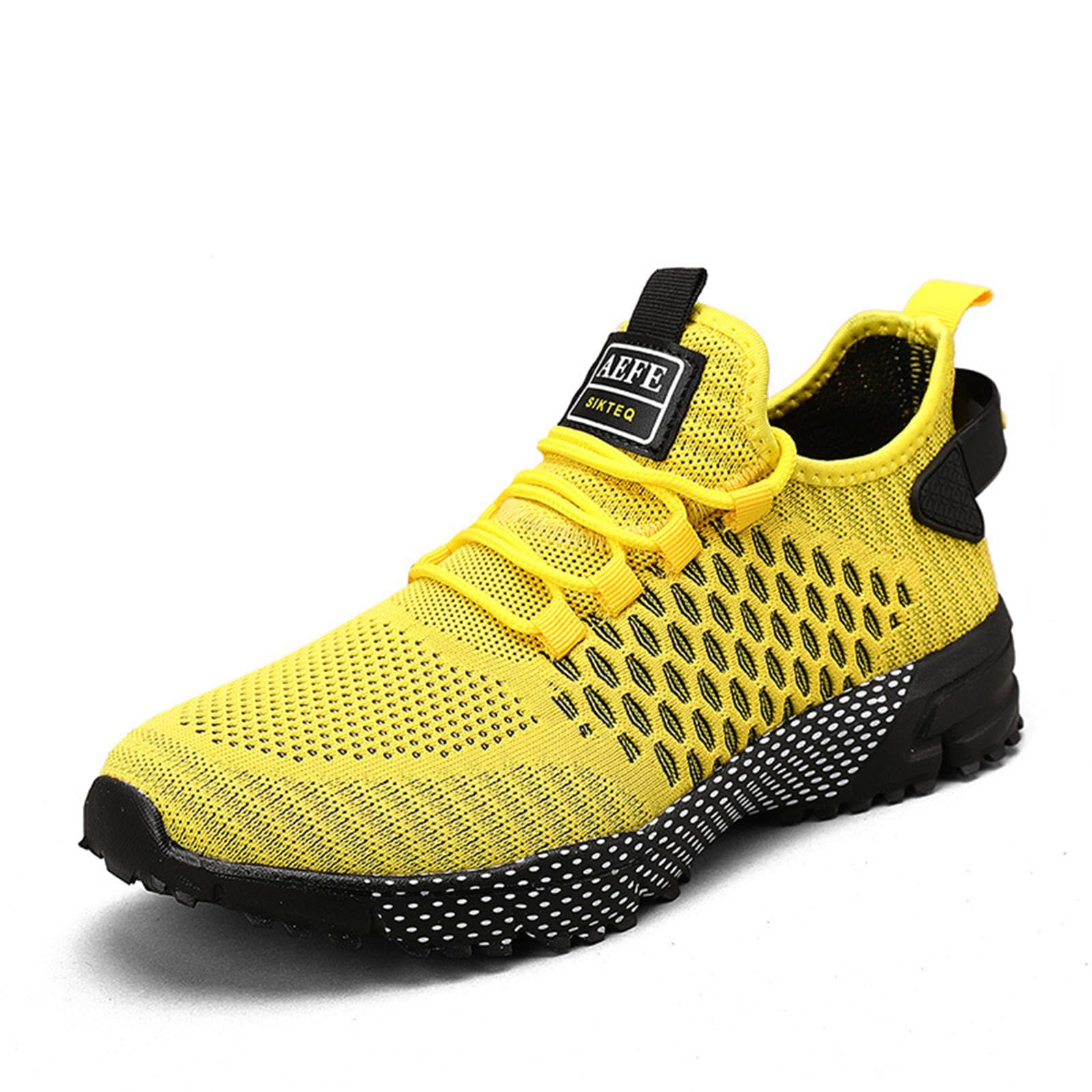 Ephirebra Men's Knitted Mesh Flat Sneakers - Slip-On & Lace-Up Casual Low Top Walking Shoes | Breathable Lightweight Non-Slip Comfortable Sport Shoes for Gym, Running, Travel & Daily Wear