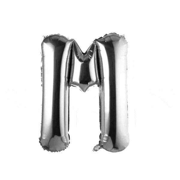 Balloonify Silver Mylar Letter M Balloon - 40 Inch Large Foil Alphabet Balloon for Birthday Parties, Baby Showers & Wedding Decorations - 1 Count Box