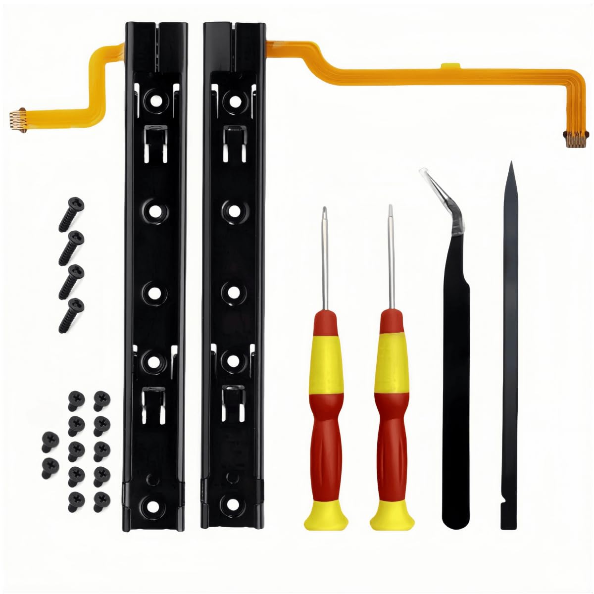 Nintendo Switch Slide Rail Bracket Replacement - Left & Right Console Rail with Sensor Cable, Flex Cable & Screws for NS Switch Repair | Gaming Accessories for DIY Console Maintenance & Joy-Con Controller Fix