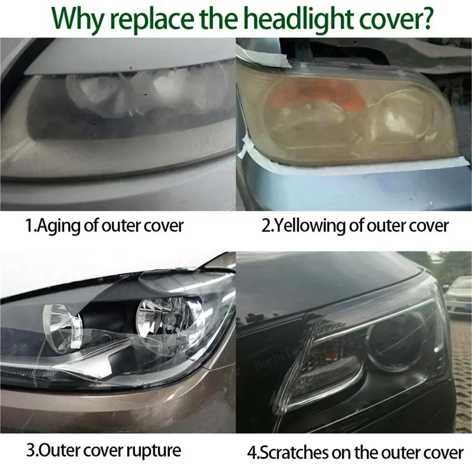 Mercedes-Benz CLA C117 W117 Headlight Cover Set (2013-2016) - Durable Front Headlight Lens Housing Replacement for Pre-Facelift Models - Left & Right Pair - Perfect for Night Driving & Car Restoration Projects