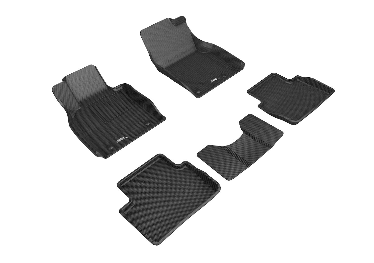 3D MAXpider Custom Fit Kagu Floor Mats for Mazda Mazda3 (2019-2025) & CX-30 (2020-2025) - Premium Black All-Weather Car Mats - Full Set Protection for Mud, Snow, and Spills - Perfect for Daily Commute and Road Trips