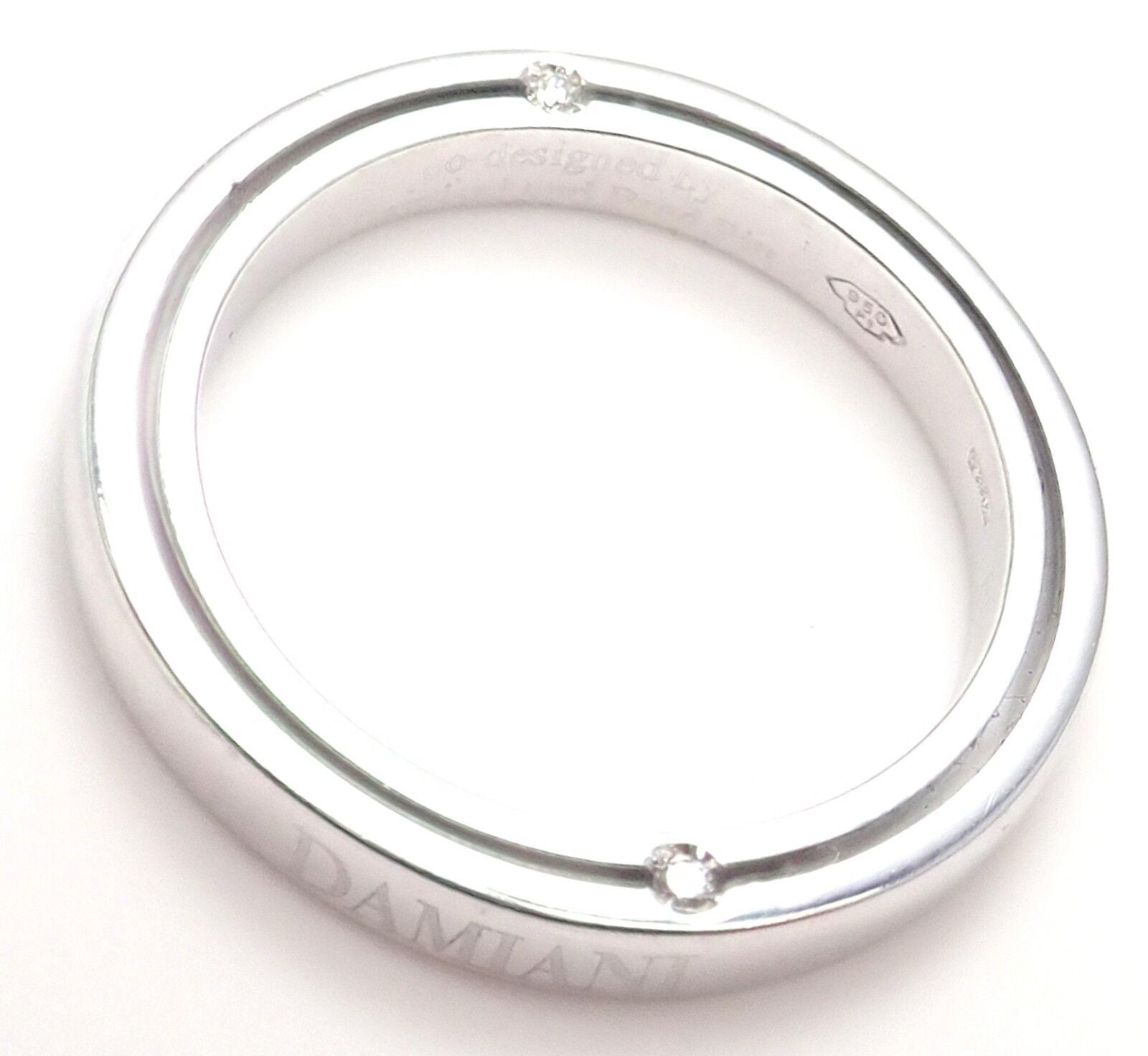 Authentic Damiani Brad Pitt Platinum 4 Diamond 3mm Band Ring Size 7 - Luxury Men's Wedding Band for Special Occasions & Gifts