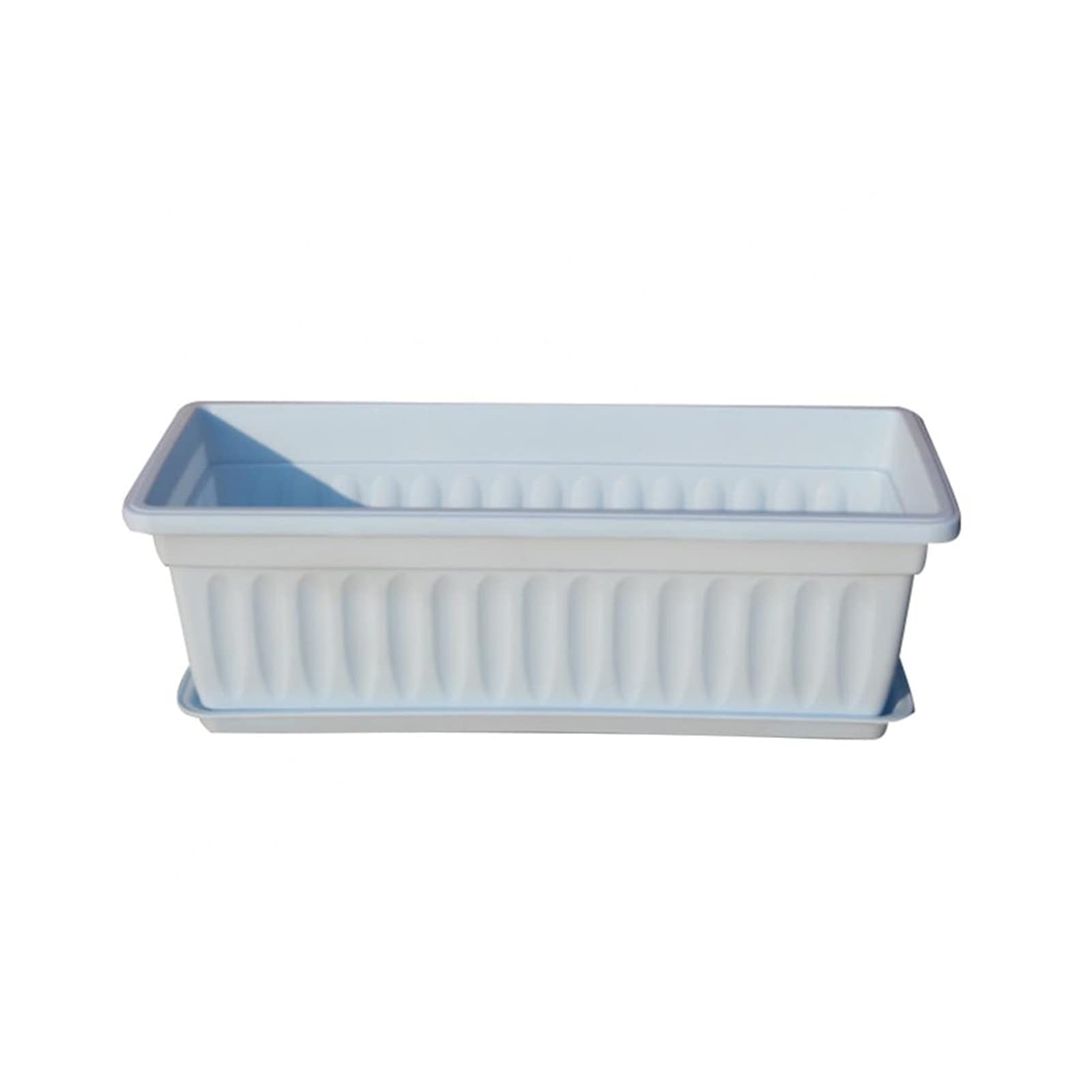Raised Garden Bed Kit - 3Pcs Balcony Planter Boxes for Vegetables & Flowers, Durable Resin with Elevated Pot Feet, Blue (44x19x14cm) - Perfect for Small Space Gardening, Patio Decor, and Urban Farming