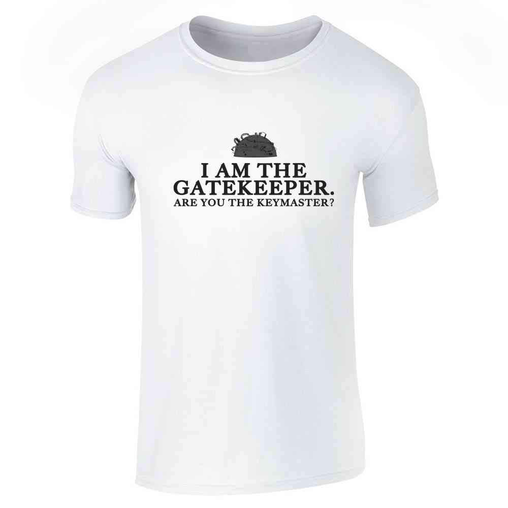 Pop Threads 'I Am The Gatekeeper Are You The Keymaster' Graphic T-Shirt for Men | Funny Movie Quote Tee | Casual Wear & Halloween Costume
