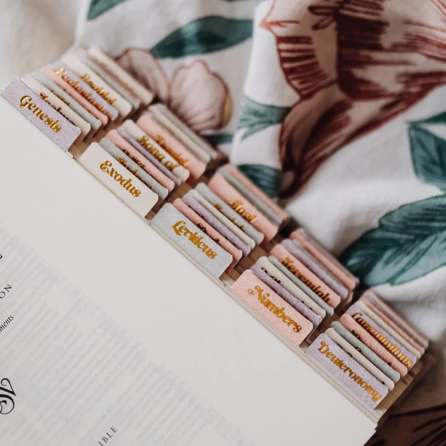 Pastel Floral Bible Tabs - 80 Colorful Index Tabs for Easy Scripture Navigation | Perfect for Bible Study, Church, and Personal Devotion