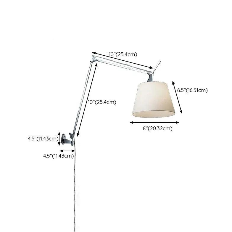 Silver Swing Arm Plug-in Wall Sconce Lights - Adjustable Reading Lamp for Bedroom, Living Room & Office - Modern Plug-in Wall Light Fixture with Flexible Arm