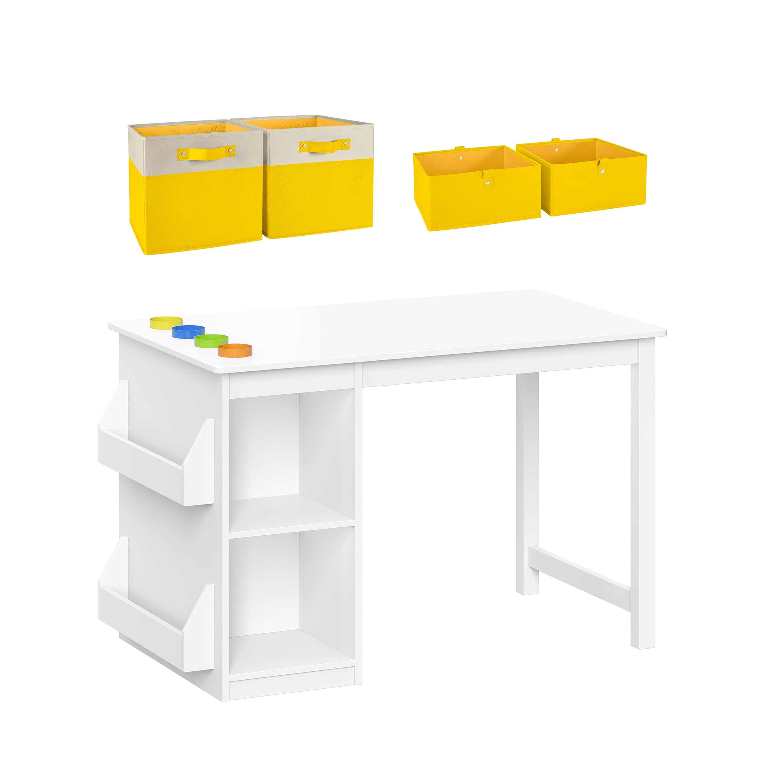 RiverRidge Kids Activity Table with Storage Bins - 2-Tone & Half-Size Play Table for Toddlers | Perfect for Playroom, Classroom & Daycare Learning Activities