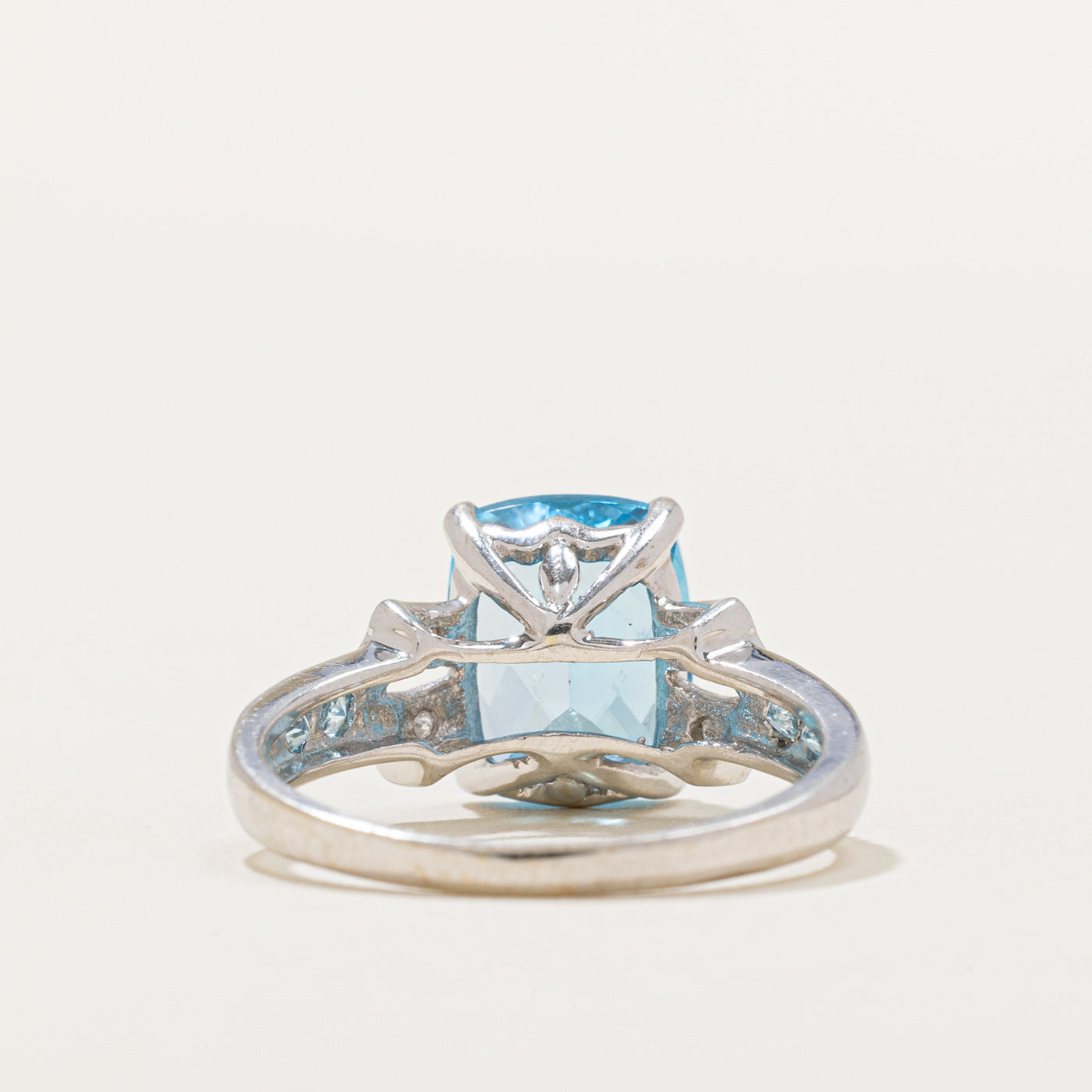Exquisite 4.20ctw Blue Topaz & 0.04ctw Diamond Ring - Size 6.5 - Elegant Sterling Silver Jewelry for Women - Perfect for Engagement, Anniversary & Special Occasion Gifts