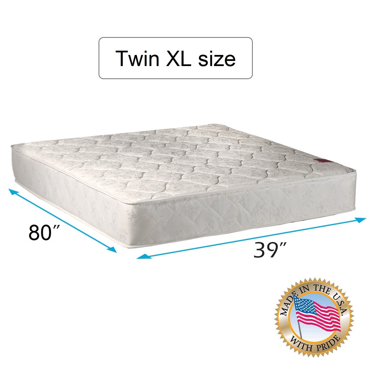 Dream Solutions USA DS USA Legacy 2-Sided Orthopedic Mattress with Innerspring Coils & Mattress Protector - Twin XL 39
