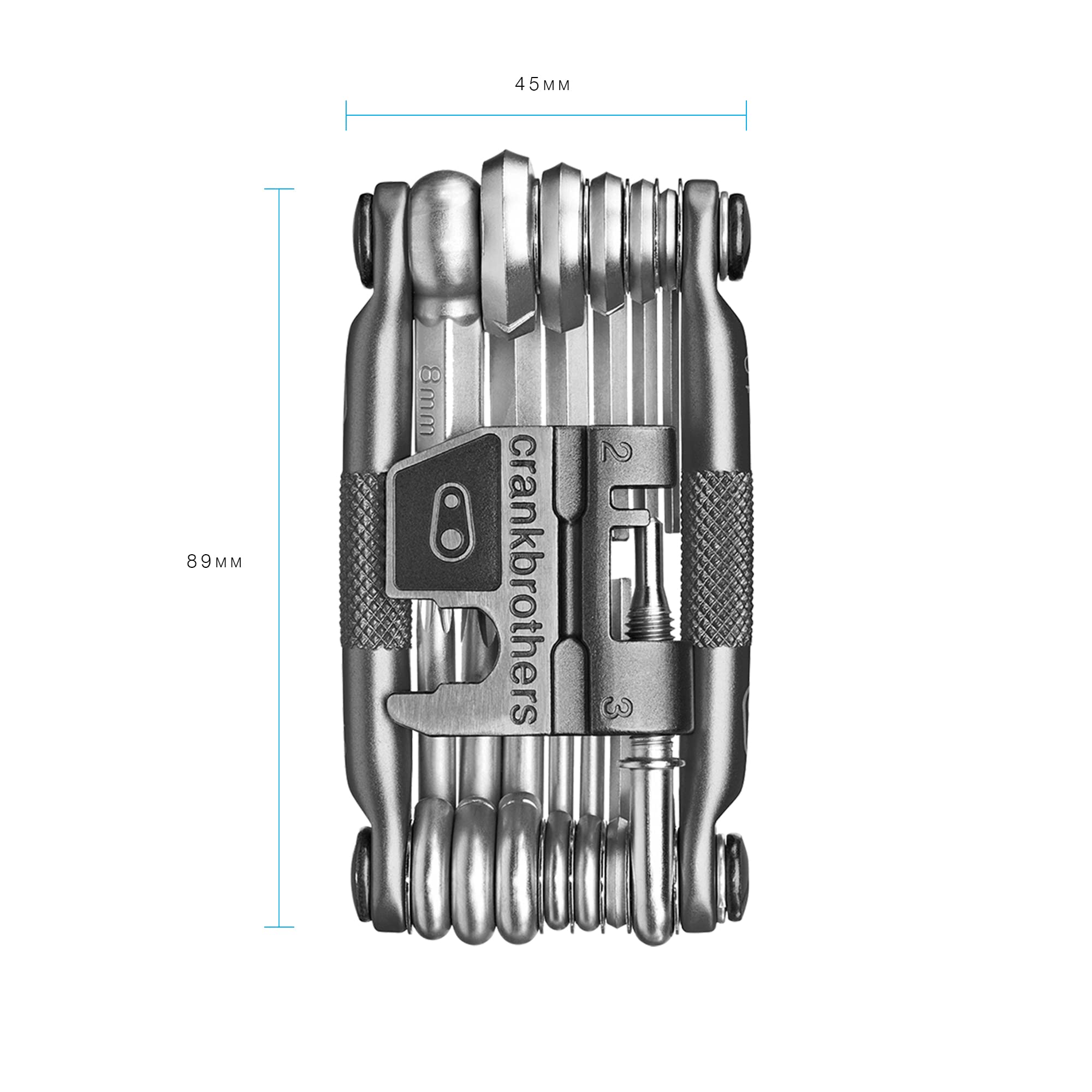 Crankbrothers Multi Tool 19 - Premium Bike Repair Kit with 19 Functions - Silver | Perfect for Mountain Biking, Road Cycling & Emergency Bike Maintenance