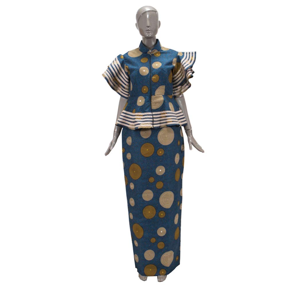Stylish African Dashiki Dress & Skirt Set for Women | Ankara Print Bazin Riche Zipper Top | Perfect for Parties, Weddings & Cultural Events