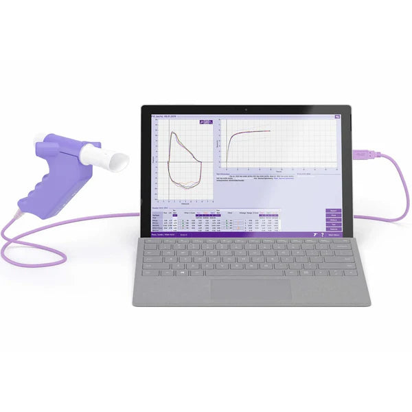 NDD Easy on PC Spirometer - Digital Lung Function Tester for Asthma, COPD & Respiratory Health Monitoring - Perfect for Home Use & Medical Clinics