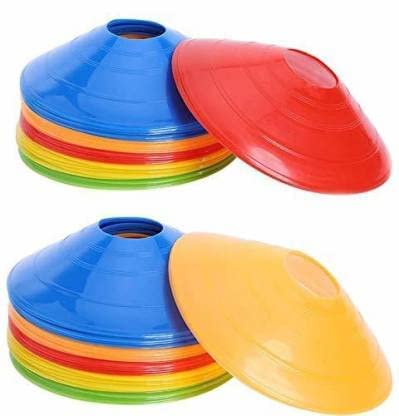 Rioff Disc Plastic Space Marker Agility Soccer Cones - 10-Piece Multicolor Set for Football Training, Kids Sports, and Field Drills | Perfect for Soccer Practice, Agility Exercises, and Youth Sports Coaching