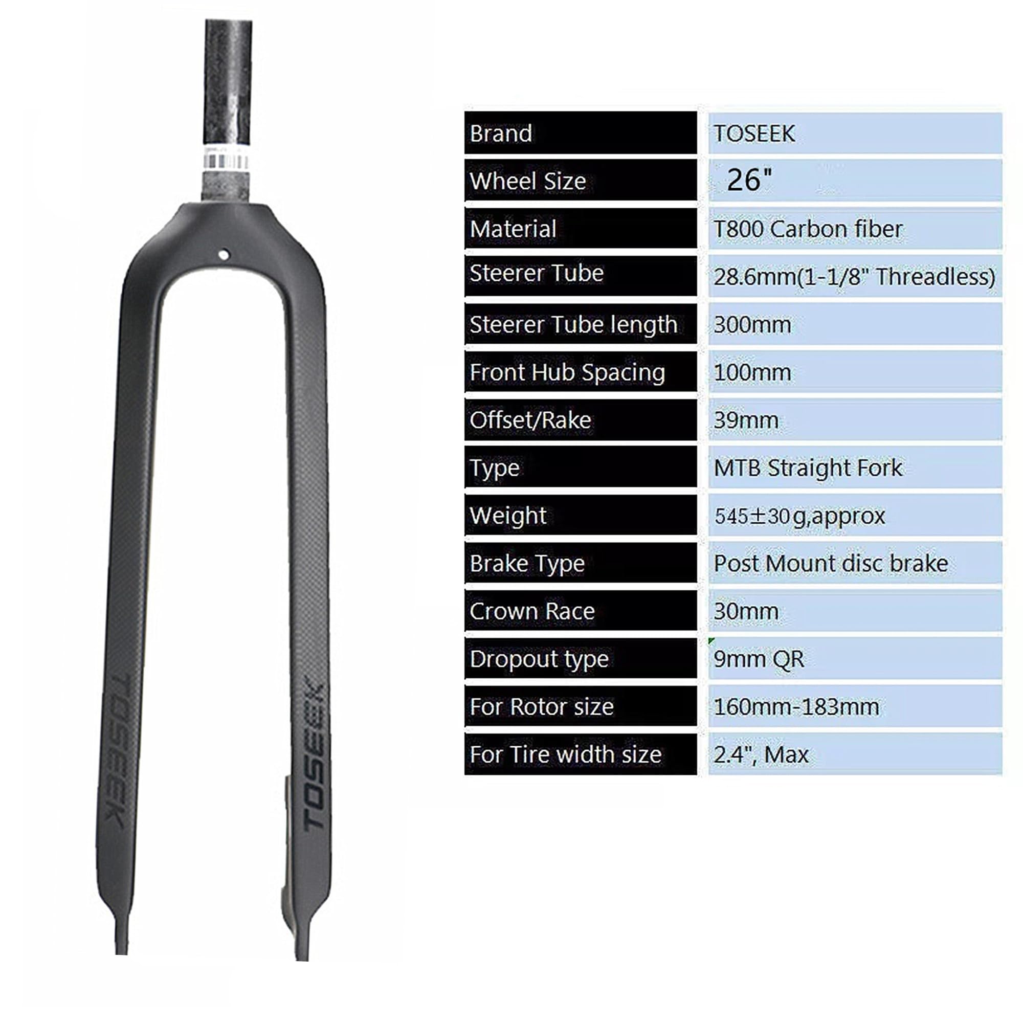BestParts Full Carbon MTB Front Fork - 1-1/8