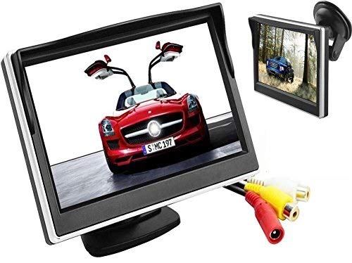5 Inch Digital Color TFT-LCD Car Monitor with HD 800x480 Resolution - Dual Video Input & Brackets for Rearview Backup Cameras, Car DVD, GPS - Perfect for Parking Assistance & Vehicle Entertainment Systems