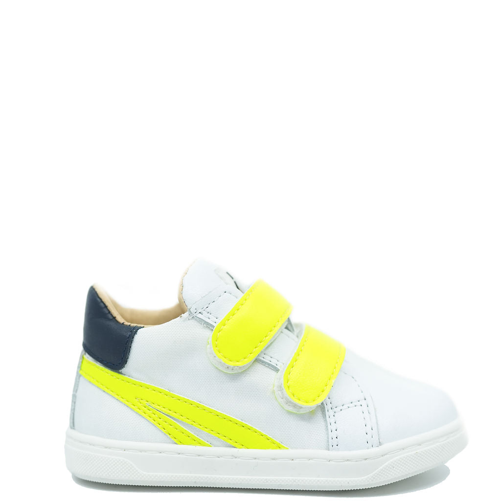 Acebos White and Neon Baby Sneakers - Comfortable & Stylish First Walking Shoes for Infants - Perfect for Daily Wear, Outdoor Play & Special Occasions