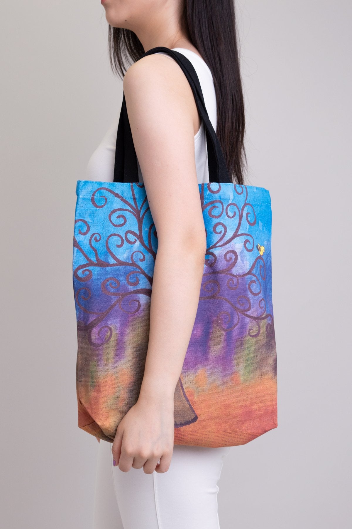 Stylish Okanagan Cotton Tote Bag - Eco-Friendly Artwork Print Reusable Shopping Bag for Groceries, Beach & Daily Use