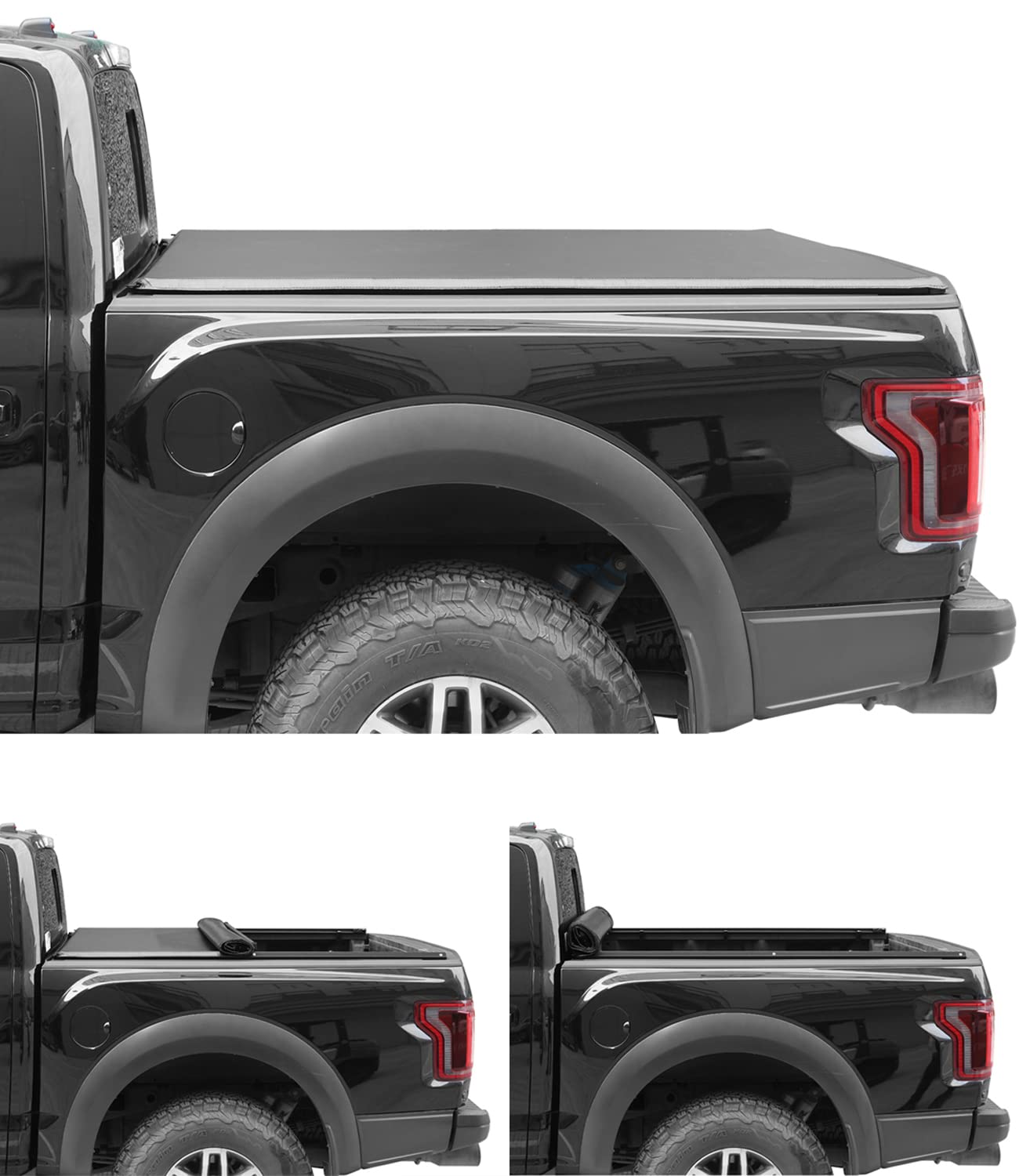 2025 F150 5.5ft Truck Bed Cover - Kikito Vinyl Soft Roll-Up Tonneau for 2015-2025 Ford F150 (67.1in) | Weatherproof & Secure Cargo Protection for Pickup Trucks