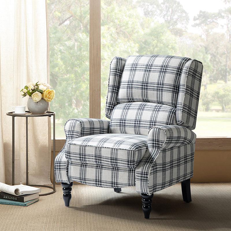 Erdeni Upholstered Manual Wingback Recliner Chair - Comfortable Living Room Armchair with Smooth Reclining Mechanism - Perfect for Home Theater, Reading Nook & Relaxation