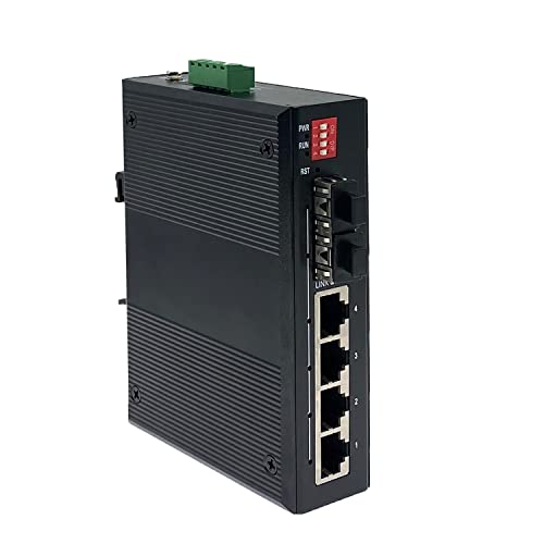 6-Port Industrial Managed Gigabit Ethernet Switch with 2 SFP Slots, VLAN, QoS, LACP, STP/RSTP - DIN Rail & Wall Mount for Network Infrastructure, Factory Automation, and Smart Building Applications