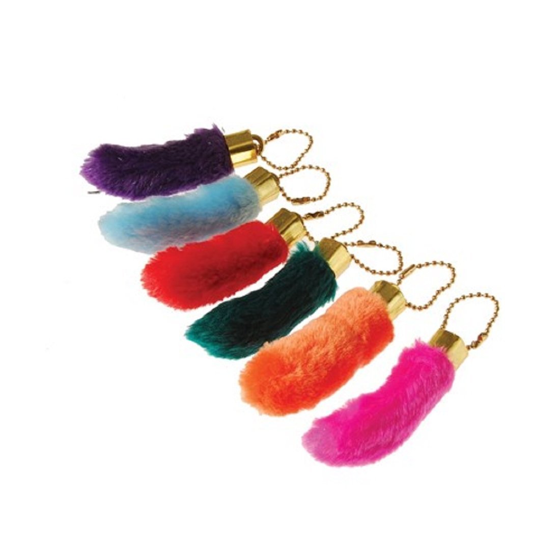 Lucky Rabbit Foot Keychain - Assorted Colors for Gifts & Decor