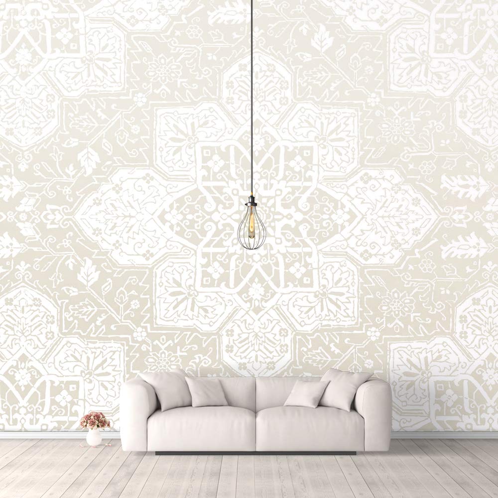 Traditional Flower Pattern Peel and Stick Wallpaper - Removable Wall Mural for Bedroom Decor (100x144 inches) | Easy DIY Home Improvement & Accent Wall Design