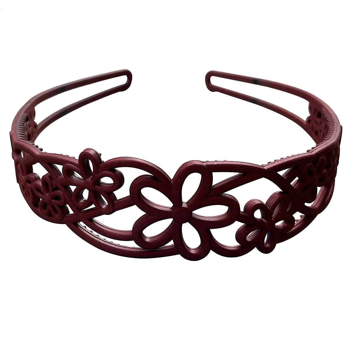 Yazon 5-Pack Wide Floral Headbands for Women & Girls - Non-Slip Plastic Hair Bands with Teeth for Secure Hold - Perfect for Weddings, Parties, and Everyday Fashion Accessories